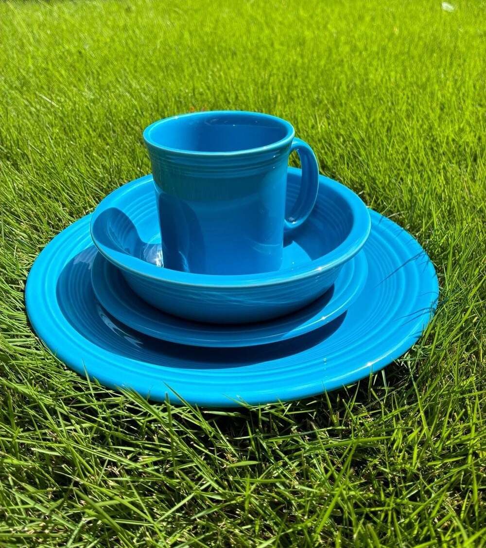 Fiesta 4-Piece Place Setting in Peacock Blue Ceramic